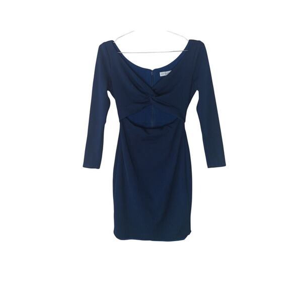 Dress the Population Jade Cutout Bodycon Dress XS Navy Long Sleeve Party - Picture 2 of 14